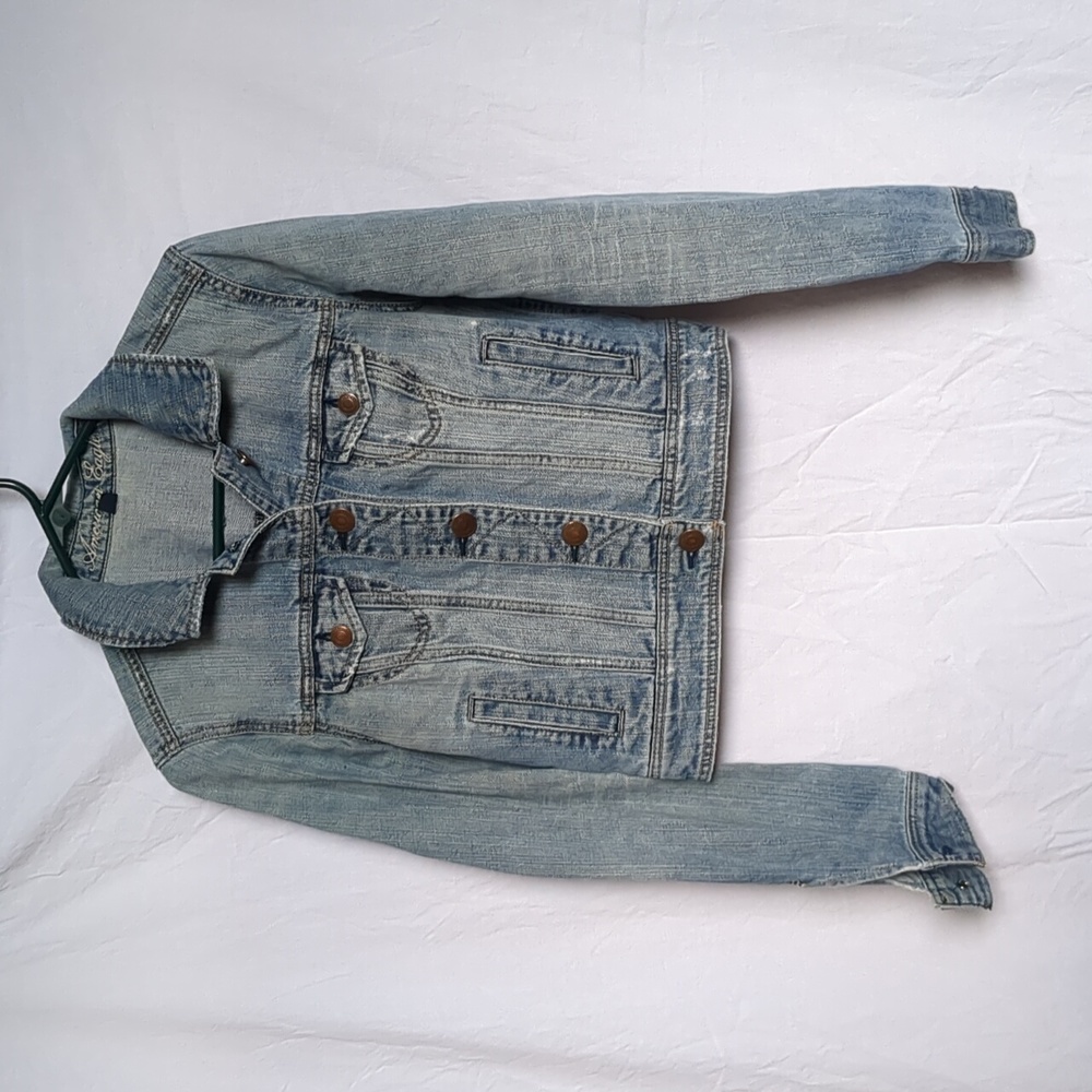 American Eagle jacket blue denim 4 pocket  medium